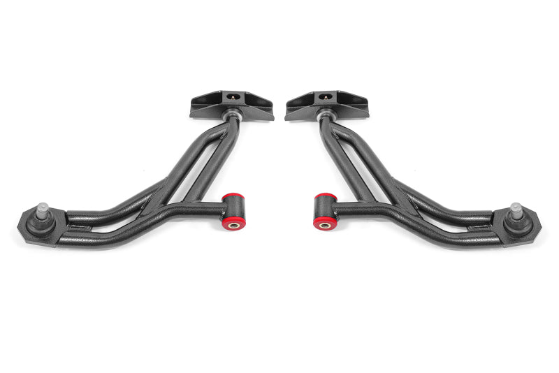 BMR 10-14 Ford Mustang / Shelby GT500 Non-Adj. Lower A-Arms (Poly/Delrin) - Black Hammertone - eliteracefab.com