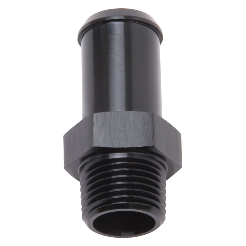 Edelbrock 8187 black aluminum heater hose fitting 3/8 NPT to 5/8 barb