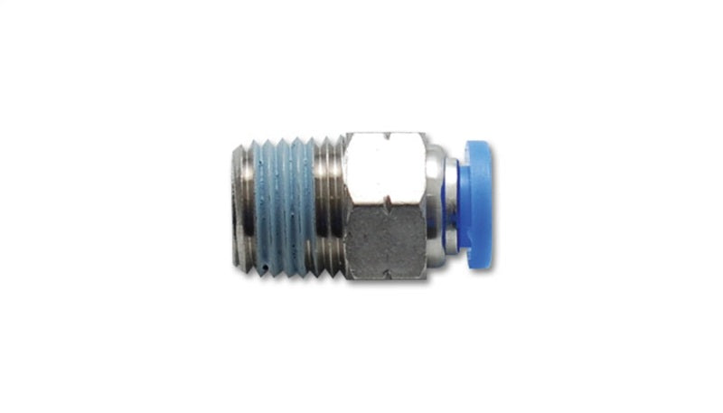 Vibrant Male Straight Pneumatic Vacuum Fitting 1/8in NPT Thread for use with 3/8in 9.5mm OD tubing.