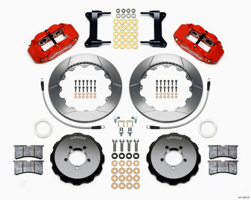 Wilwood Narrow Superlite 6R Front Hat Kit 12.88in Red 2012-Up Toyota / Scion FRS w/ Lines - eliteracefab.com