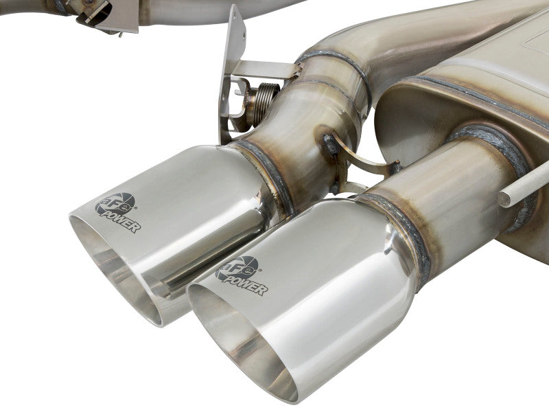aFe MACHForce XP 3in 304 SS Cat-Back Dual Mode Exhaust w/ Polished Tips 16-17 Cadillac ATS-V V6-3.6L aFe