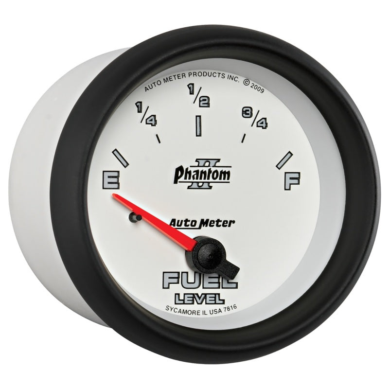 AutoMeter Gauge Fuel Level 2-5/8in. 240 Ohm(e) to 33 Ohm(f) Elec Phantom II 7816