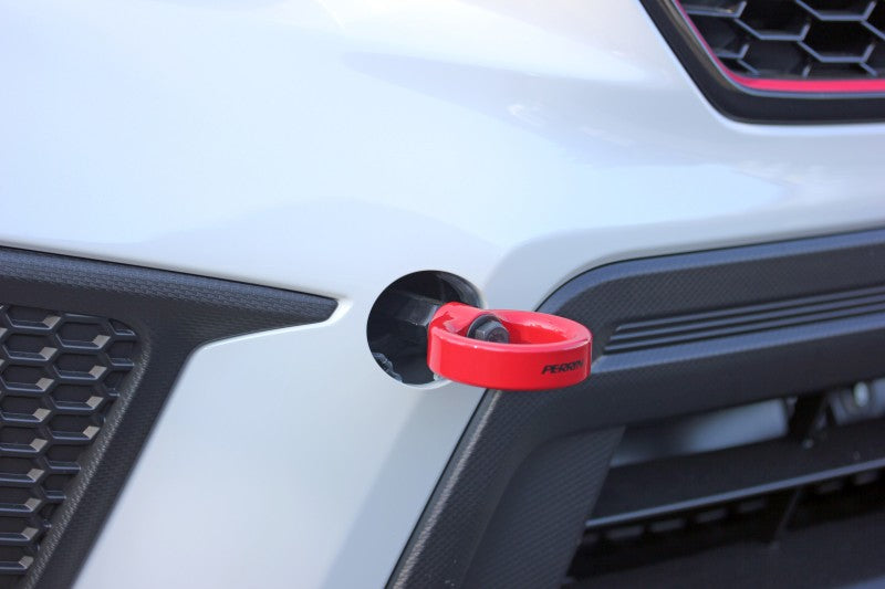Perrin Tow Hook Kit - Front 2018+ Subaru WRX/STI - Red - eliteracefab.com