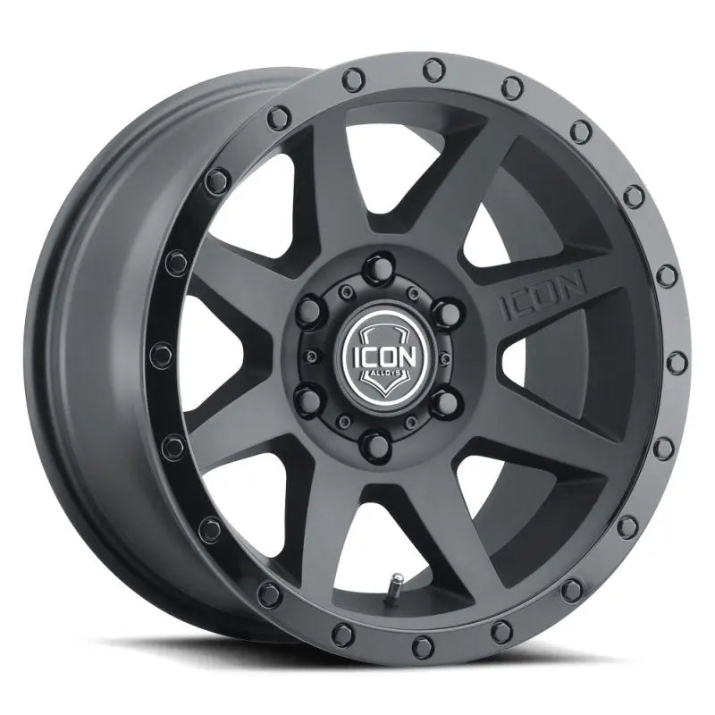 ICON Rebound 17x8.5 5x150 25mm Offset 5.75in BS 110.1mm Bore Double Black Wheel ICON