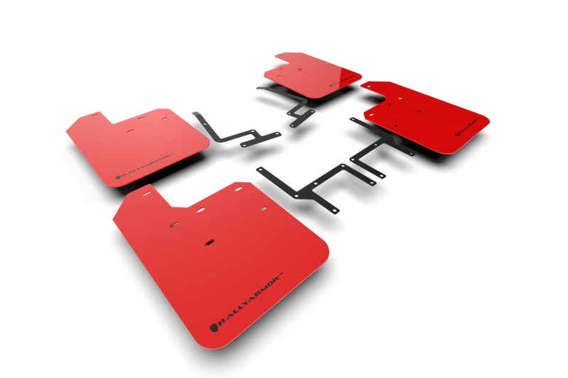 Rally Armor 18-22 Jeep JL Wrangler Red UR Mud Flap w/ Black Logo - eliteracefab.com