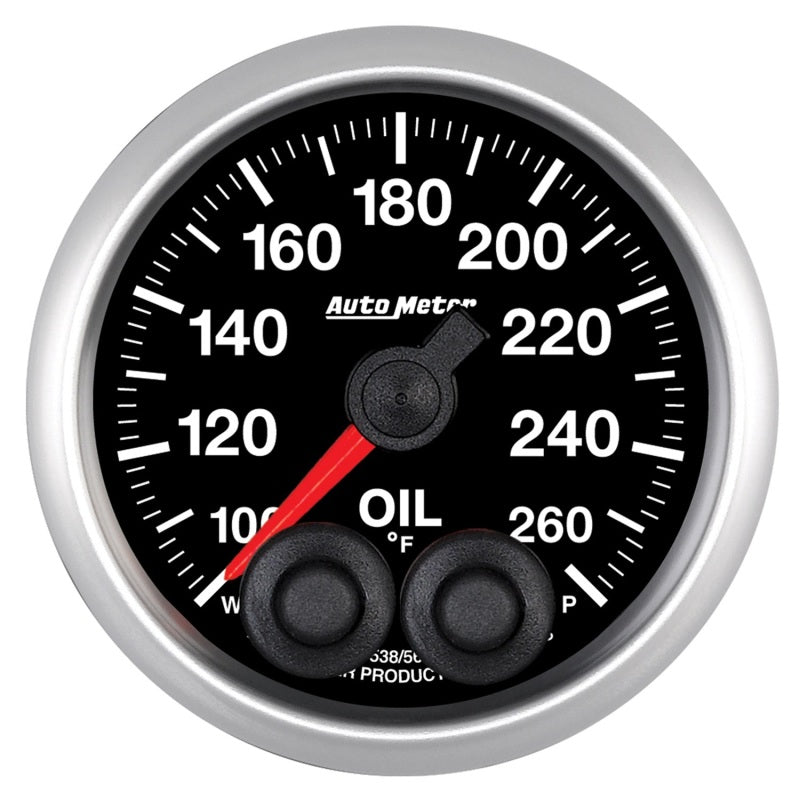 Autometer Elite 52mm 100-260 Deg F Oil Temp Peak & Warn w/ Electronic Control Gauge 5638