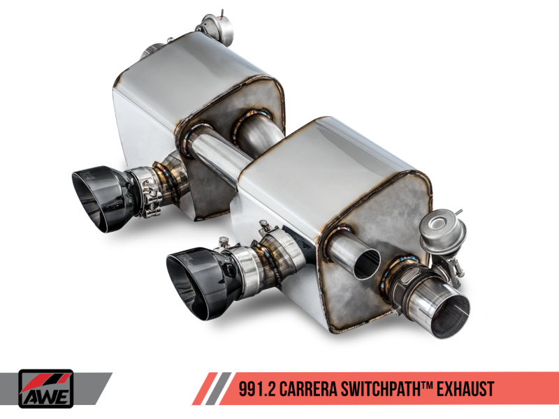 AWE Tuning Porsche 911 (991.2) Carrera / S SwitchPath Exhaust for PSE Cars - Diamond Black Tips - eliteracefab.com