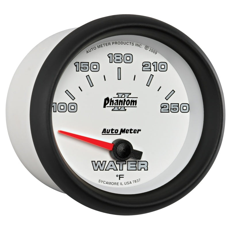 Autometer Phantom II 2-5/8in 100-250 Degrees F Electrical Water Temperature Gauge 7837