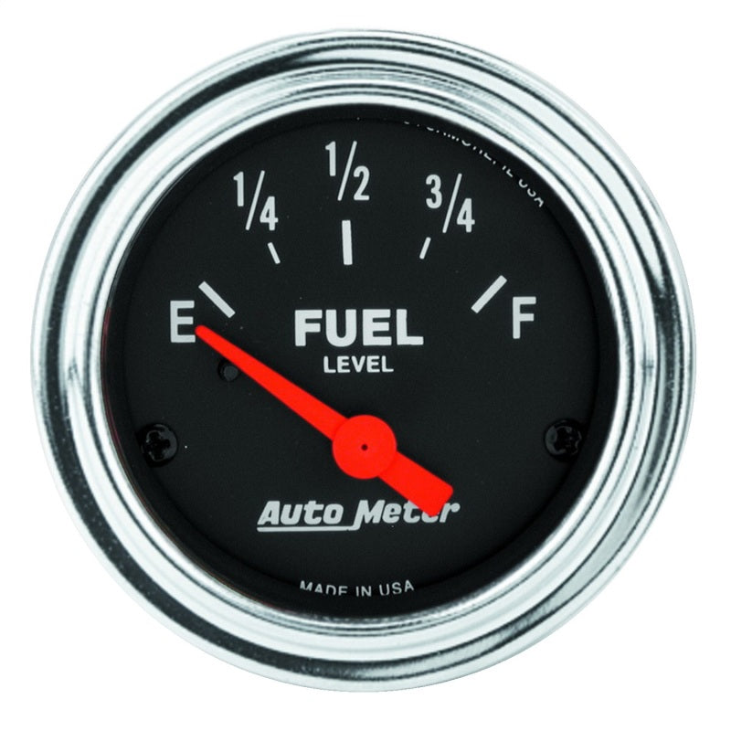 Autometer Traditional Chrome 2-1/16in 0 Ohm - 30 Ohm Full Electrical Fuel Level Gauge 2517