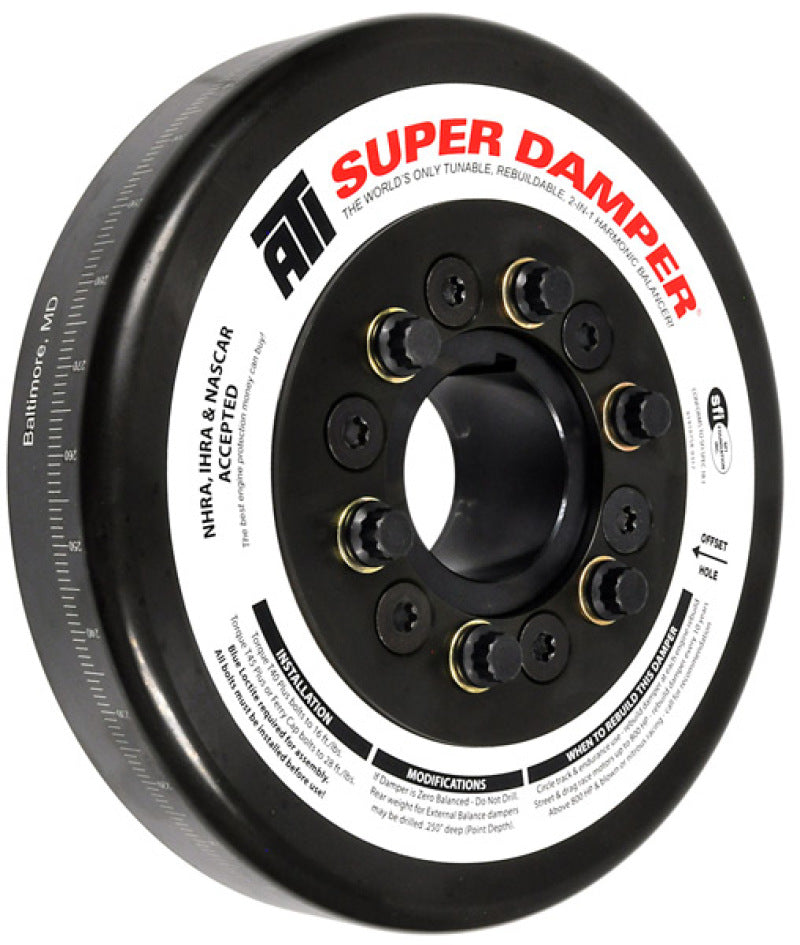 ATI Damper - 8.074in - Steel - John Deere - 466/619 Tractor - Chevy Front - 3 Ring - Diesel ATI917364