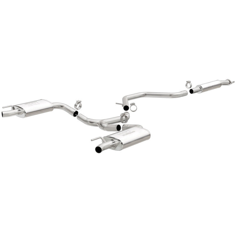 MagnaFlow Cat-Back SS 2.25/2.5in Dual Split Rear Exit Polished 3in Tip 2015 Chev Impala 3.6L V6 - eliteracefab.com