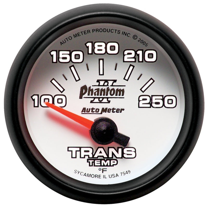 Autometer Phantom II 52.4mm Shortl Sweep Electronic 100-350 Def F Transmission Temperature Gauge 7549