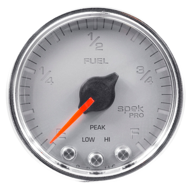 Autometer Spek-Pro Gauge Fuel Level 2 1/16in 0-270 Programmable Slvr/Chrm P31221