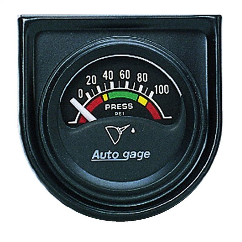 Autometer AutoGage Gauge Console 1.5in 100psi Electric Oil Pressure Gauge - Black Dial/Black Bezel 2354