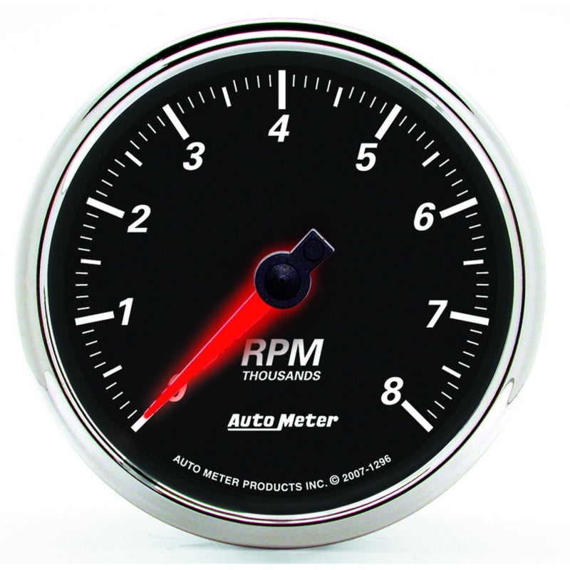 Autometer Designer Black II 3 3/8in 8000 RPM In-Dash Tachometer 1296