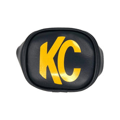KC HiLiTES 3" Soft Vinyl Cover - Round - Pair - Black / Yellow KC Logo SKU 5303