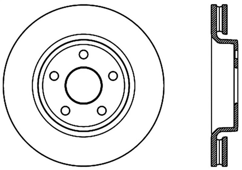 StopTech Slotted Sport Front Left Brake Rotor 11-17Jeep Grand Cherokee (Exludes SRT8) Stoptech