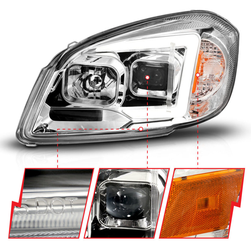 ANZO CHEVY COBALT 05-10/ PONTIAC G5 07-09 PROJECTOR PLANK STYLE HEADLIGHTS CHROME - 121576 ANZO
