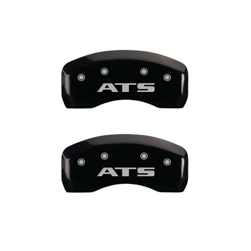 MGP 4 Caliper Covers Engraved Front Cadillac Engraved Rear ATS Black finish silver ch MGP