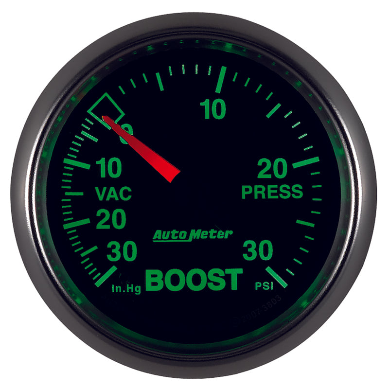 Autometer GS 52mm 30 In Hg.-Vac/30 PSI Mechanical Vacuum/Boost Gauge 3803