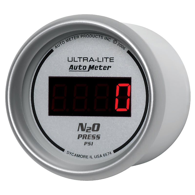 Autometer Ultra-Lite 2-1/16in 1600 PSI Digital Nitrous Pressure Gauge - Silver 6574