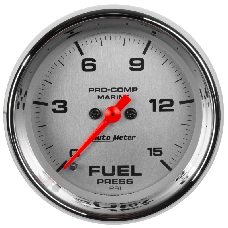 Autometer 2-1/16in 15PSI Digital Stepper Motor Marine Chrome Ultra-Lite Gauge 200848-35