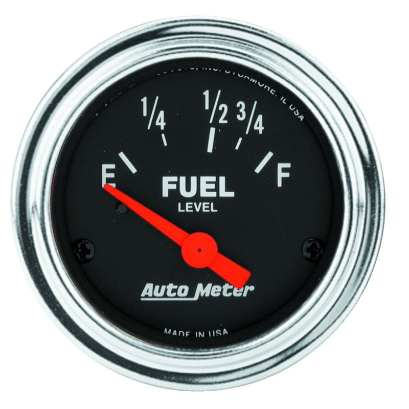 AutoMeter Gauge Fuel Level 2-1/16in. 16 Ohm(e) to 158 Ohm(f) Elec Traditional Chrome 2518