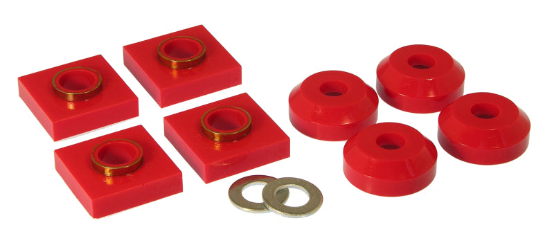 Prothane 76 & Earlier Ford F150/250 Transfer Case Mounts - Red - eliteracefab.com