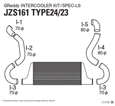 GReddy Type 24 Spec-LS Front Mount Intercooler Kit Lexus GS300 | Toyota Aristo 3.0L 1998-2005 - eliteracefab.com