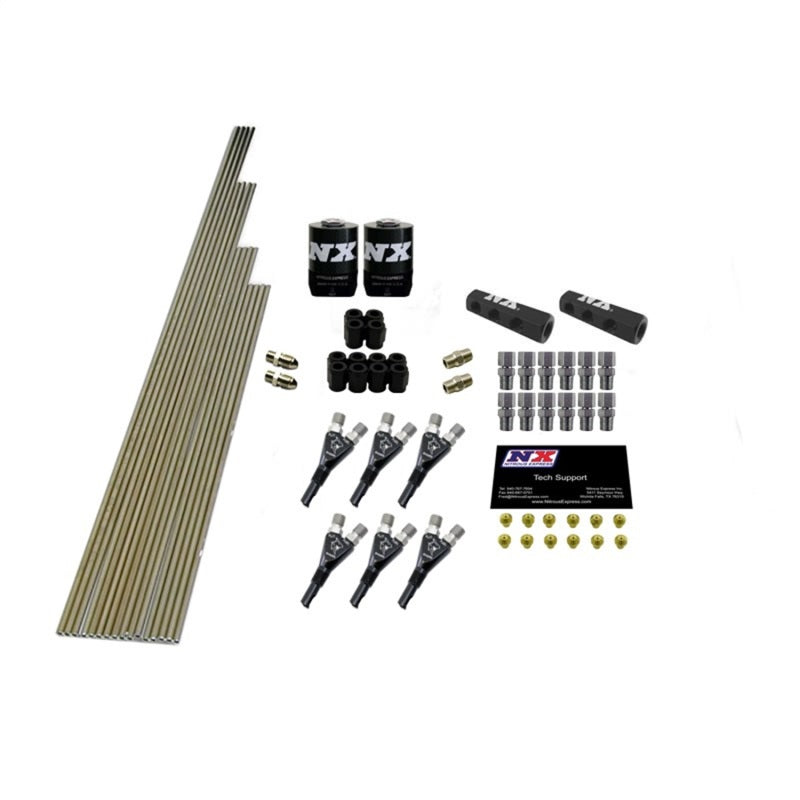 Nitrous Express 6-Cyl Shark Plumb Kit W/ 2 Solenoids & 150 HP Jets, Incl. Hardware - 13391