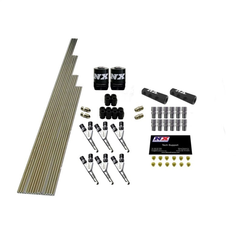 Nitrous Express 6-Cyl SSV/Std Plumb Kit W/ 2 Solenoids & 150 HP Jets, Incl. Hardware - 13392