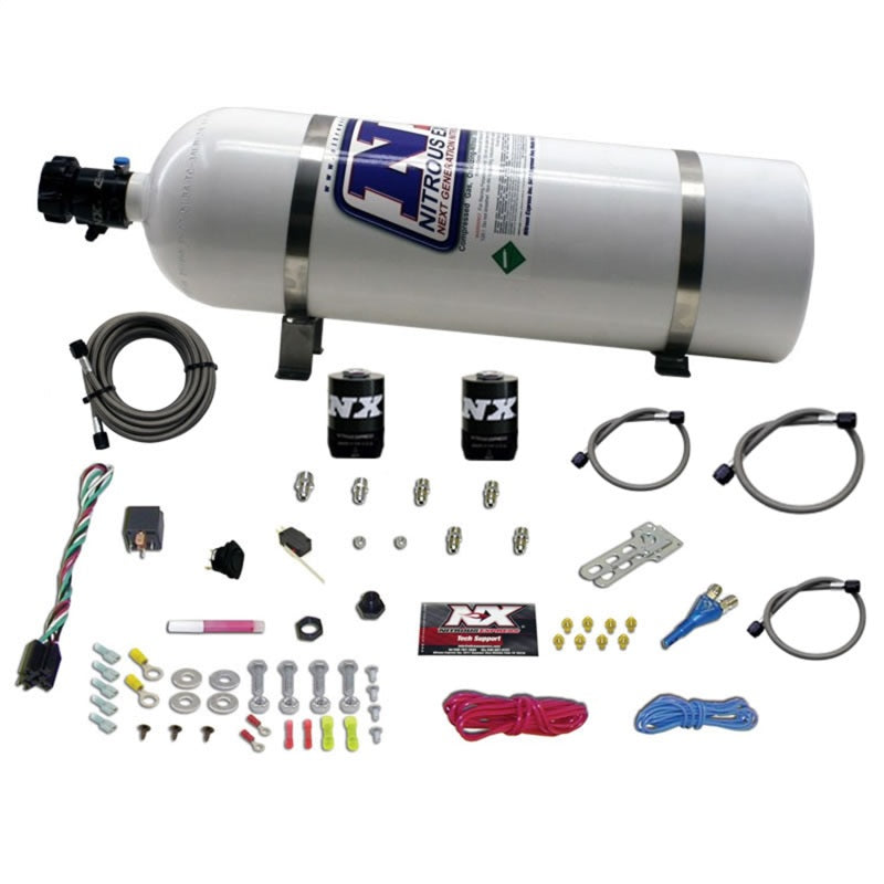Nitrous Express GM EFI Race (100-150-200-250 HP) Single Nozzle w/ 15 lb Bottle - 20118-15