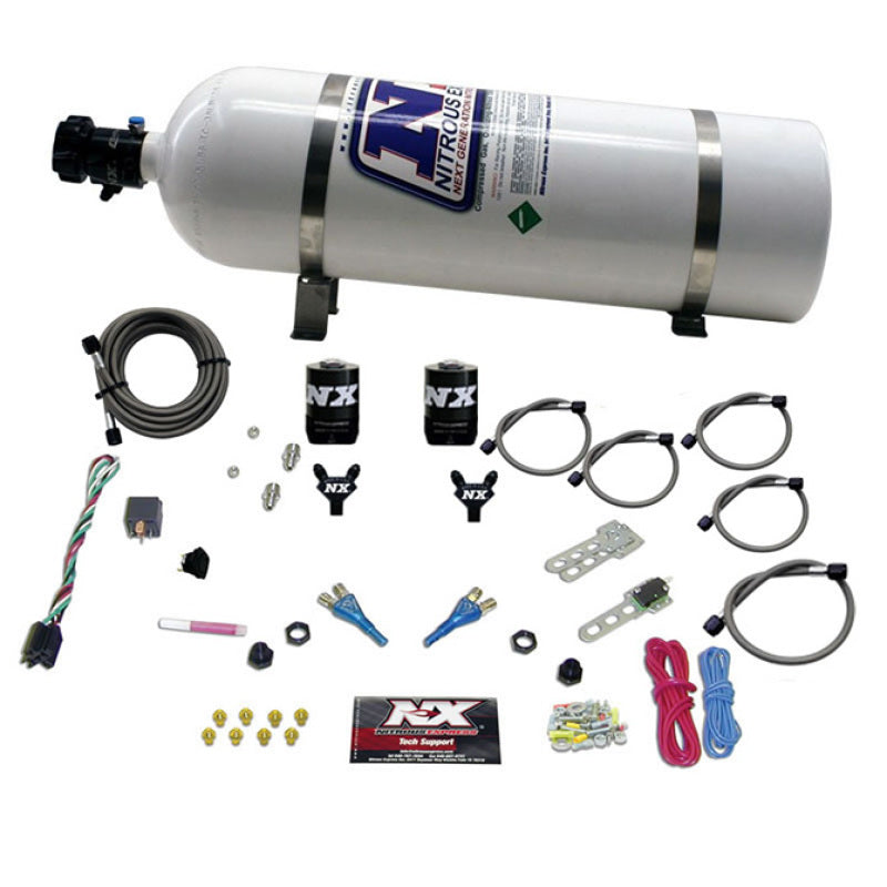 Nitrous Express Dodge 92- 95 TBI (50-75-100-125 HP) Dual Nozzle w/ 15 lb Bottle, part 20213-15