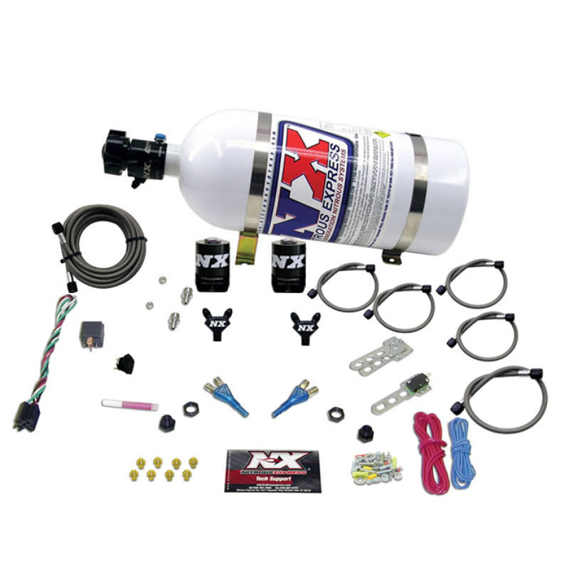 Nitrous Express GM EFI Dual Nozzle (100-300 HP) w/ 10 lb Bottle - 20215-10