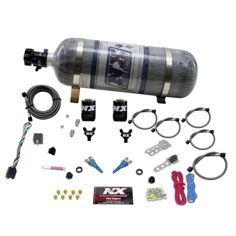 Nitrous Express GM EFI Dual Nozzle (100-300 HP) w/ Composite Bottle - 20215-12