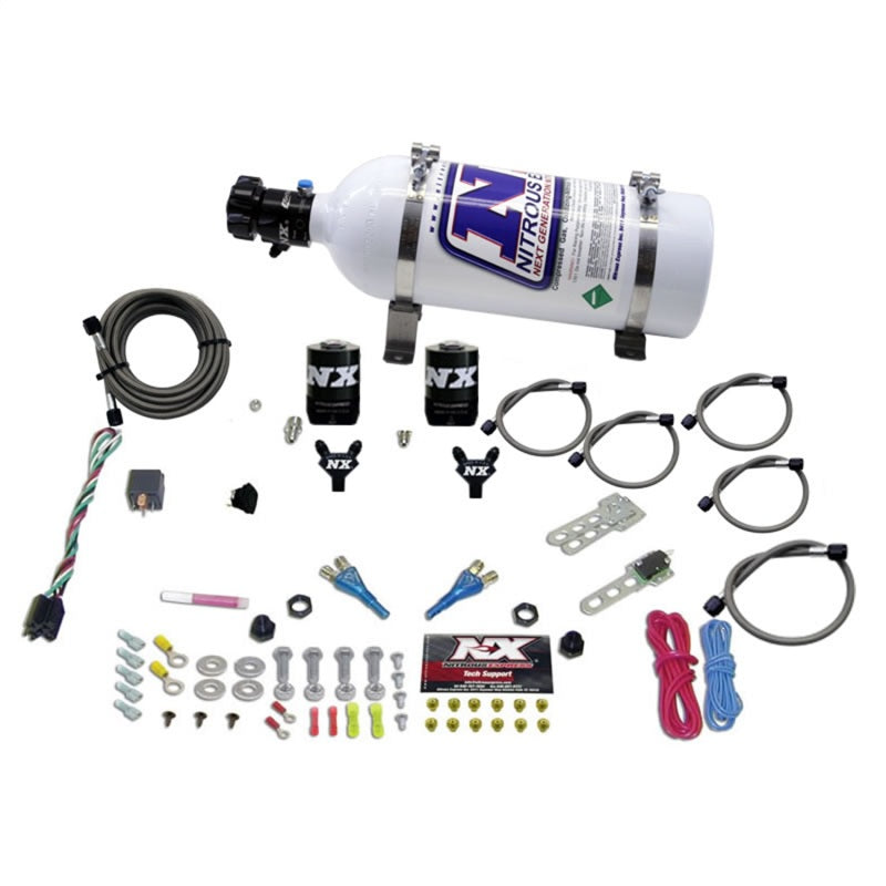 Nitrous Express Dual Nozzle Sport Compact System W/ 5 lb Bottle (35-50-75 HP) - 20616-05