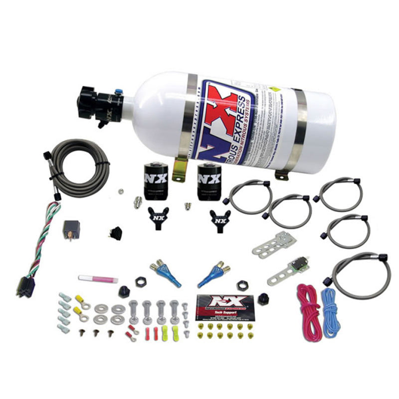 Nitrous Express Dual Nozzle Sport Compact System W/ 10 lb Bottle (35-50-75 HP) - 20616-10