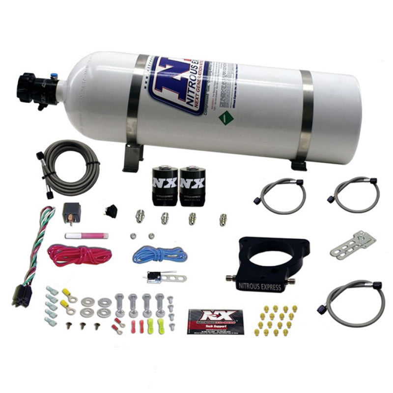 Nitrous Express Ls 78Mm 3-Bolt Plate System (50-350 HP) W/ 15 lb Bottle - 20935-15