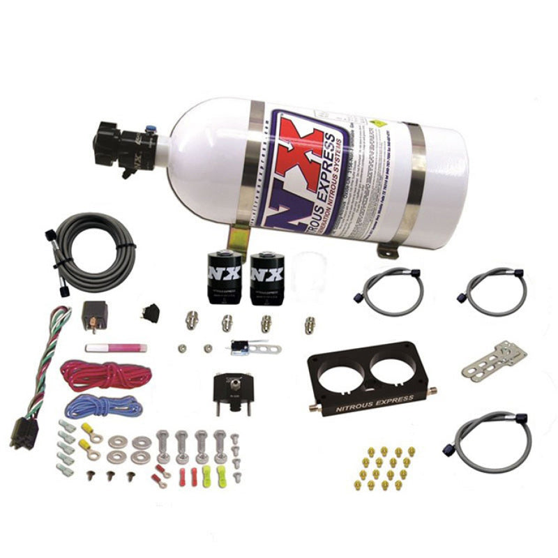 Nitrous Express Ford 4 Valve Nitrous Plate System (50-300 HP) w/ 10 lb Bottle (Stock Tb), part 20950D-10