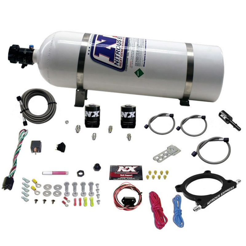Nitrous Express 5.0L Coyote and 7.3L Godzilla Plate System (50-250 HP) W/ 15 lb BOTTLE, part 20951-15
