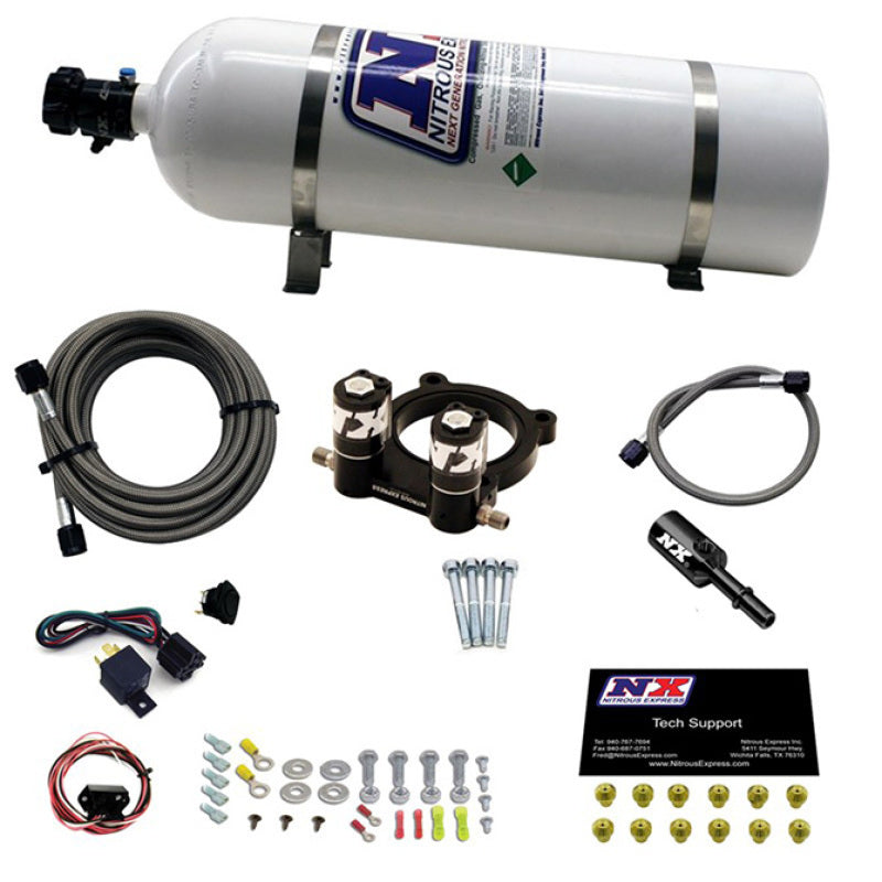 Nitrous Express Ford 4 Cyl Nitrous Plate System-2.3L Ecoboost W/ 15 lb Bottle - 20954-15