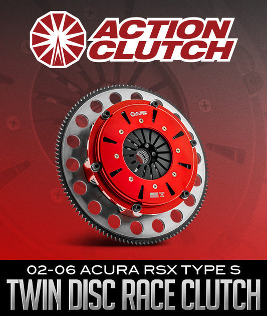 Action Clutch 7.25in Twin Disc Race Kit with Chromoly Flywheel for 2002-2006 Acura RSX Type S K20A2 – High-Performance Racing Clutch.