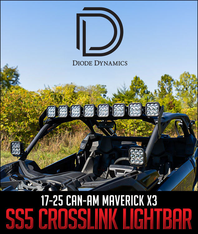 Diode Dynamics SS5 Roof Crosslink Lightbar for 17-24 Can-Am Maverick X3