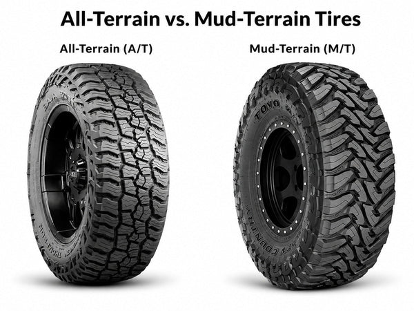 All-terrain vs mud-terrain tire comparison for trucks and SUVs