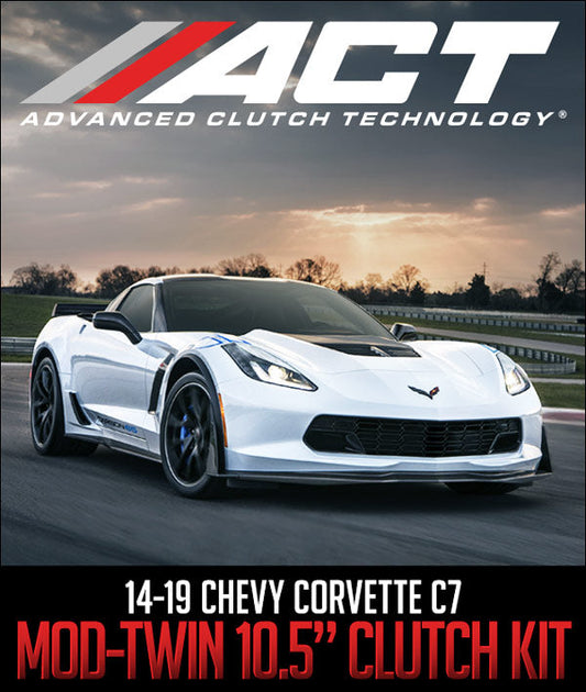 ACT Mod-Twin 10.5" Clutch Kit for 2014–2019 Chevrolet C7 Corvette and Z06. Dual-disc design for enhanced torque capacity and performance.