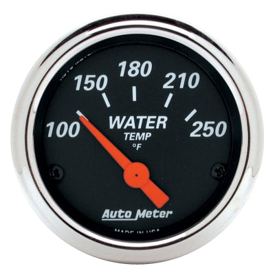 A high-performance fluid temperature gauge with hardware displayed for sale by Elite Race Fab.