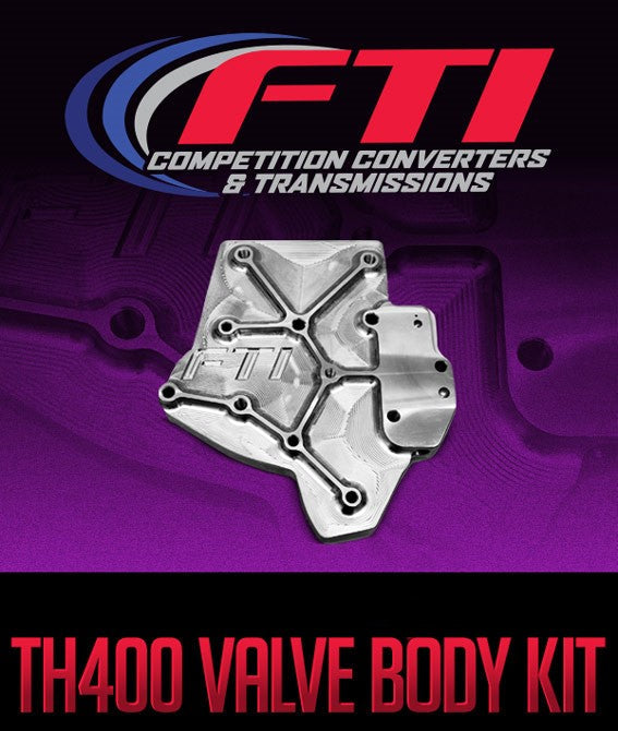FTI Performance F4009B TH400 Billet Aluminum Transbrake Valve Body Kit – High-performance racing transmission upgrade for Turbo 400 applications.