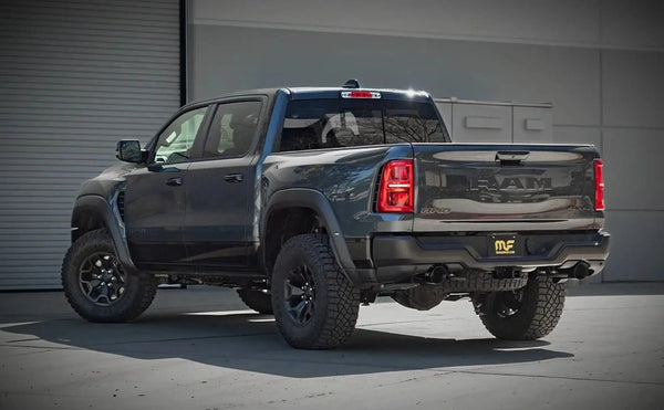 Black MagnaFlow RHO SPEQ Cat-Back Exhaust installed on 2025 Ram 1500