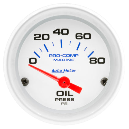 Aftermarket oil pressure gauge displaying engine PSI for Elite Race Fab.