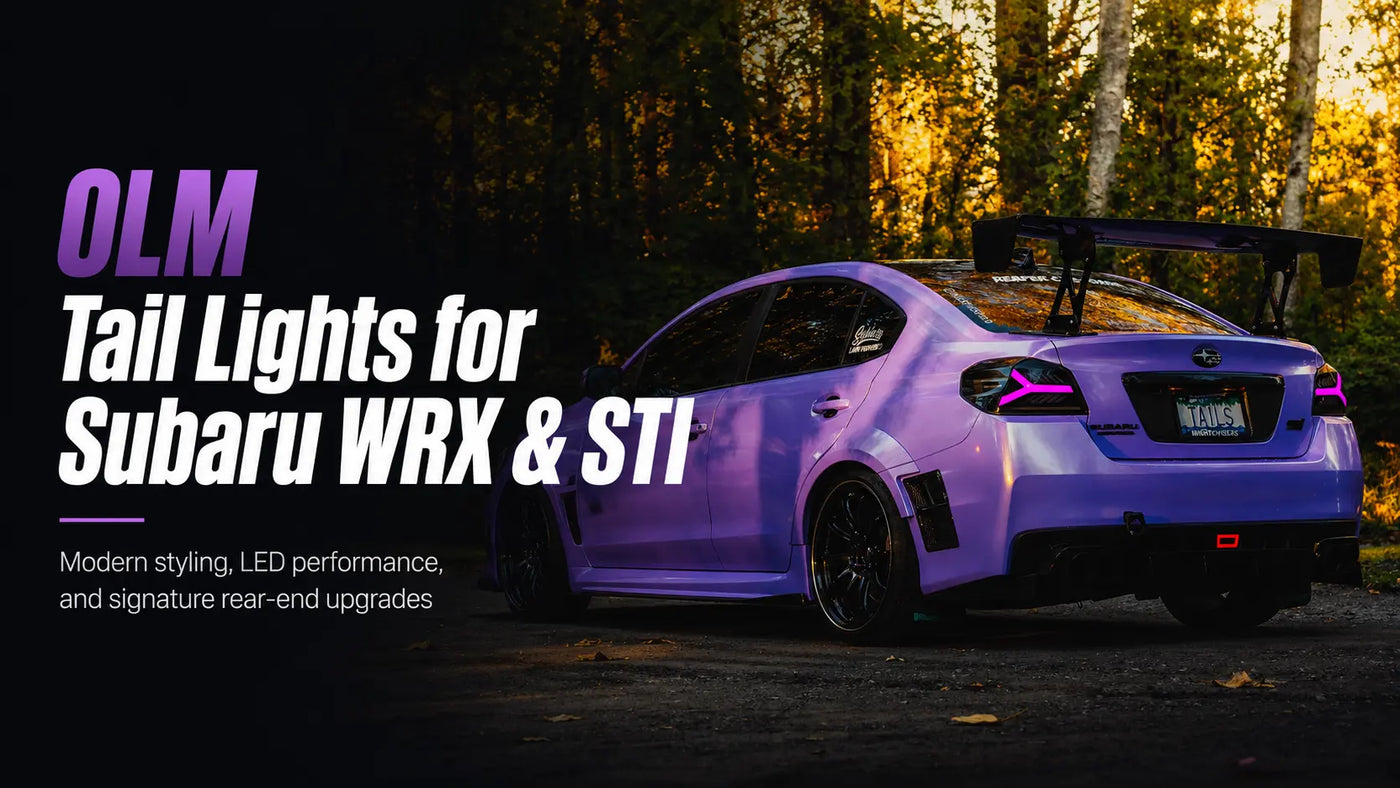 OLM tail lights for Subaru WRX and STI banner
